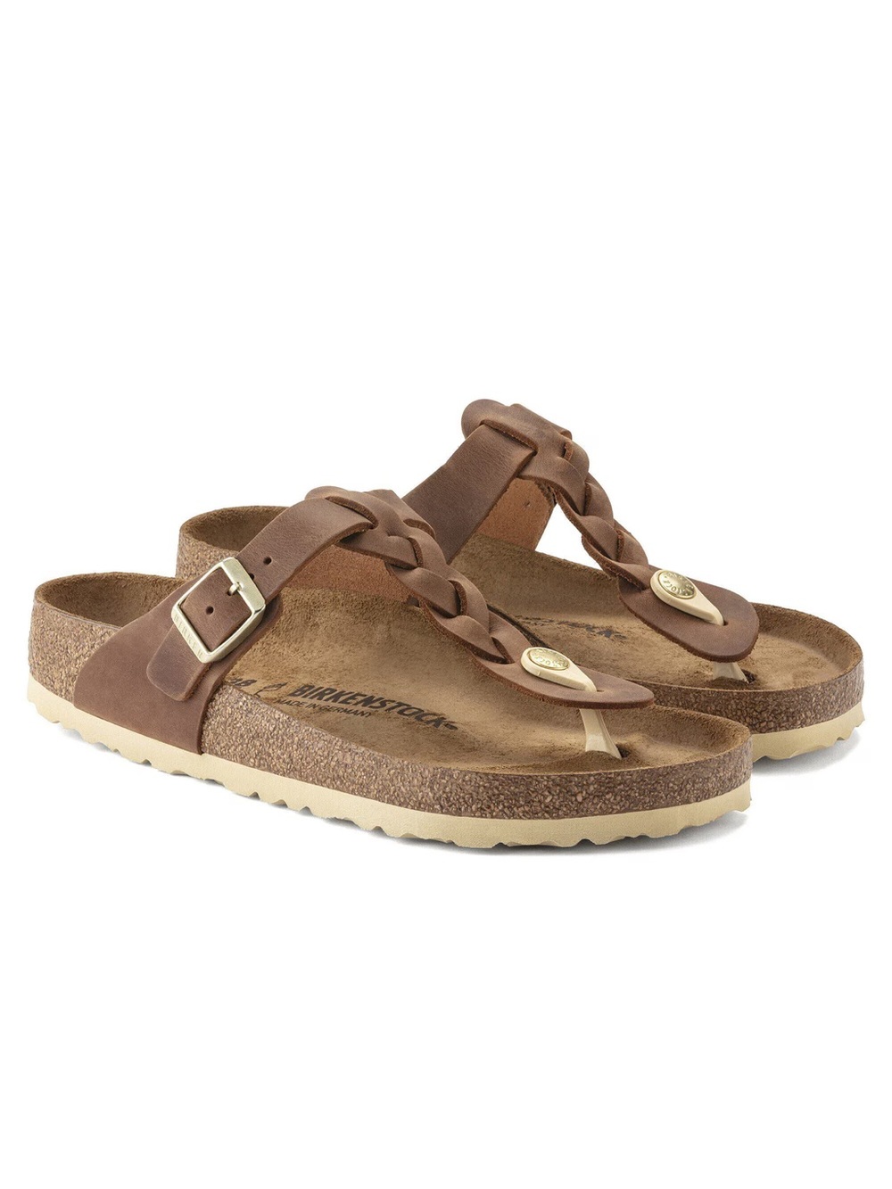 Birkenstock Gizeh Braided Sandal in Cognac - Picture 1 of 12